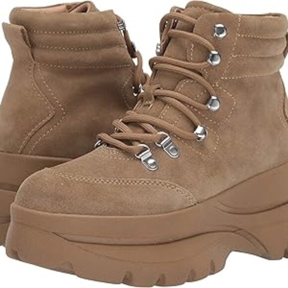 STEVE MADDEN Vintage Chunky Husky Suede Lace-up Ankle boots- Size 7.5M - Picture 1 of 10